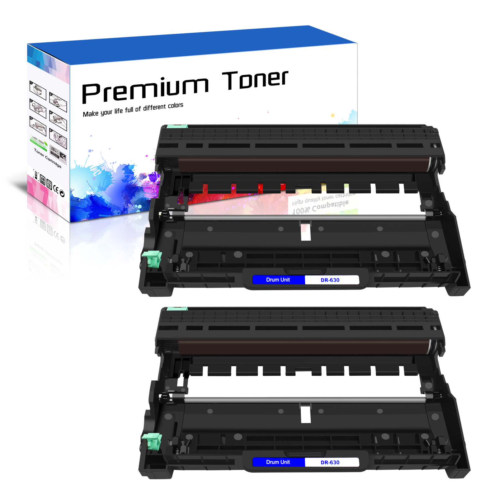 2PK DR630 Drum Unit Compatible for Brother DR-630 HL-L2300D HL-L2305W HL-L2315DW