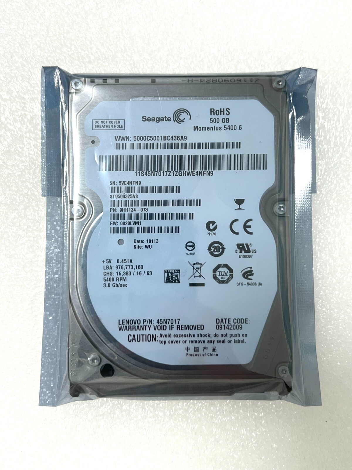 Seagate Momentus 5400.6 ST9500325AS 500 GB 5400 RPM 2.5″ SATA Laptop Hard Drive