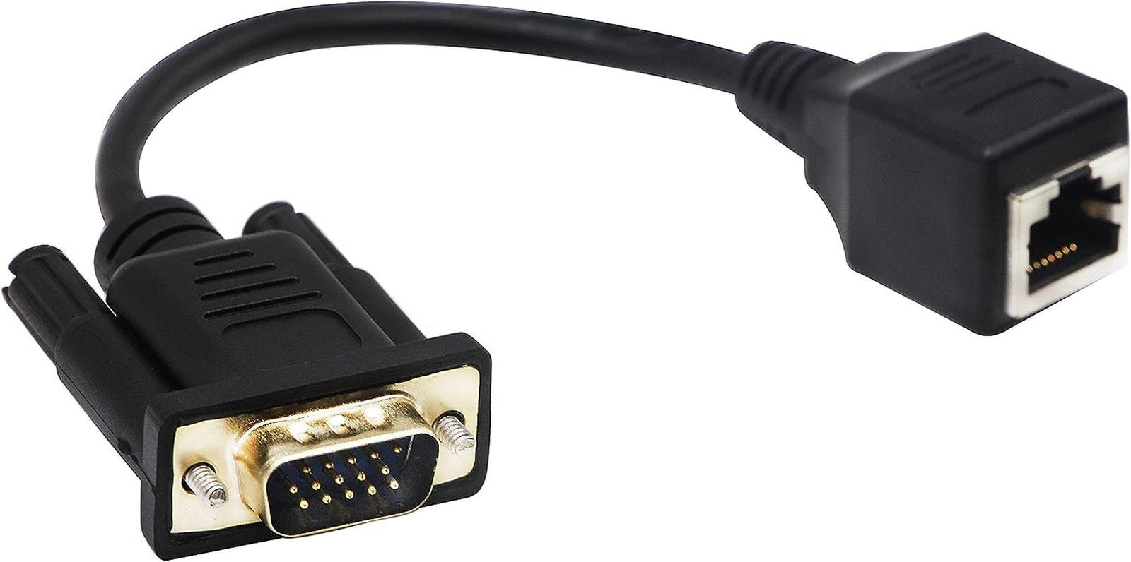 Zdycgtime RJ45 to VGA Cable, VGA 15-Pin Port Female&Male to RJ45 Female Cat5/6 E