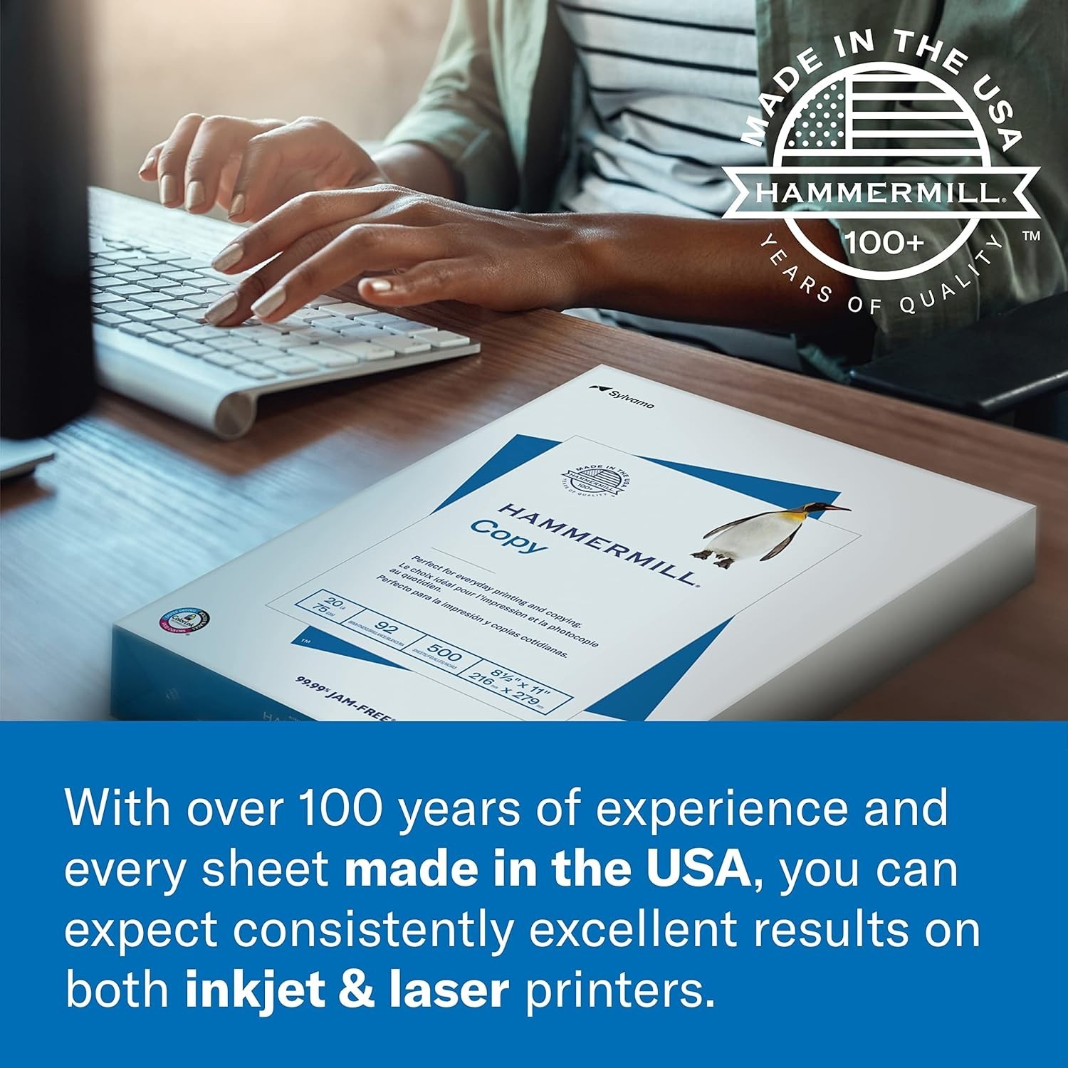 Printer Paper Inkjet Laser 24Lb 8.5×11 500 Sheets Bright White