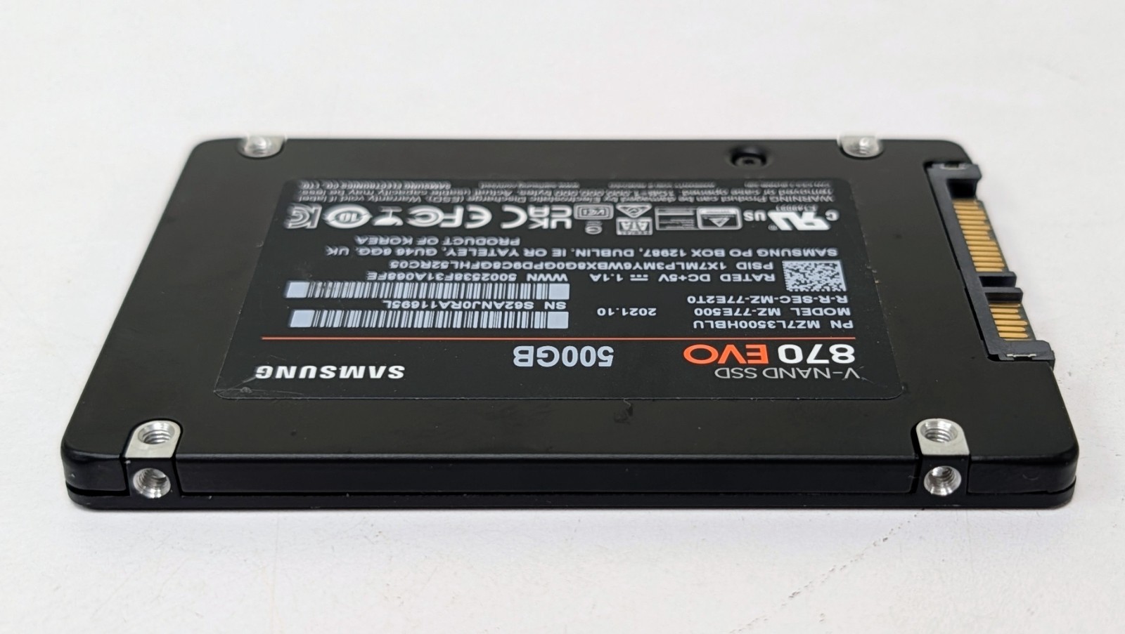 Samsung 870 EVO 500GB SATA III 2.5″ SSD 97%+ Health! MZ-77E500 Tested