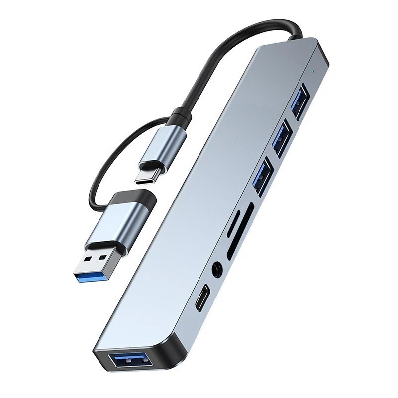 8 in 1 USB C Hub Docking Station HDMI SD TF Card Reader Audio Adapter