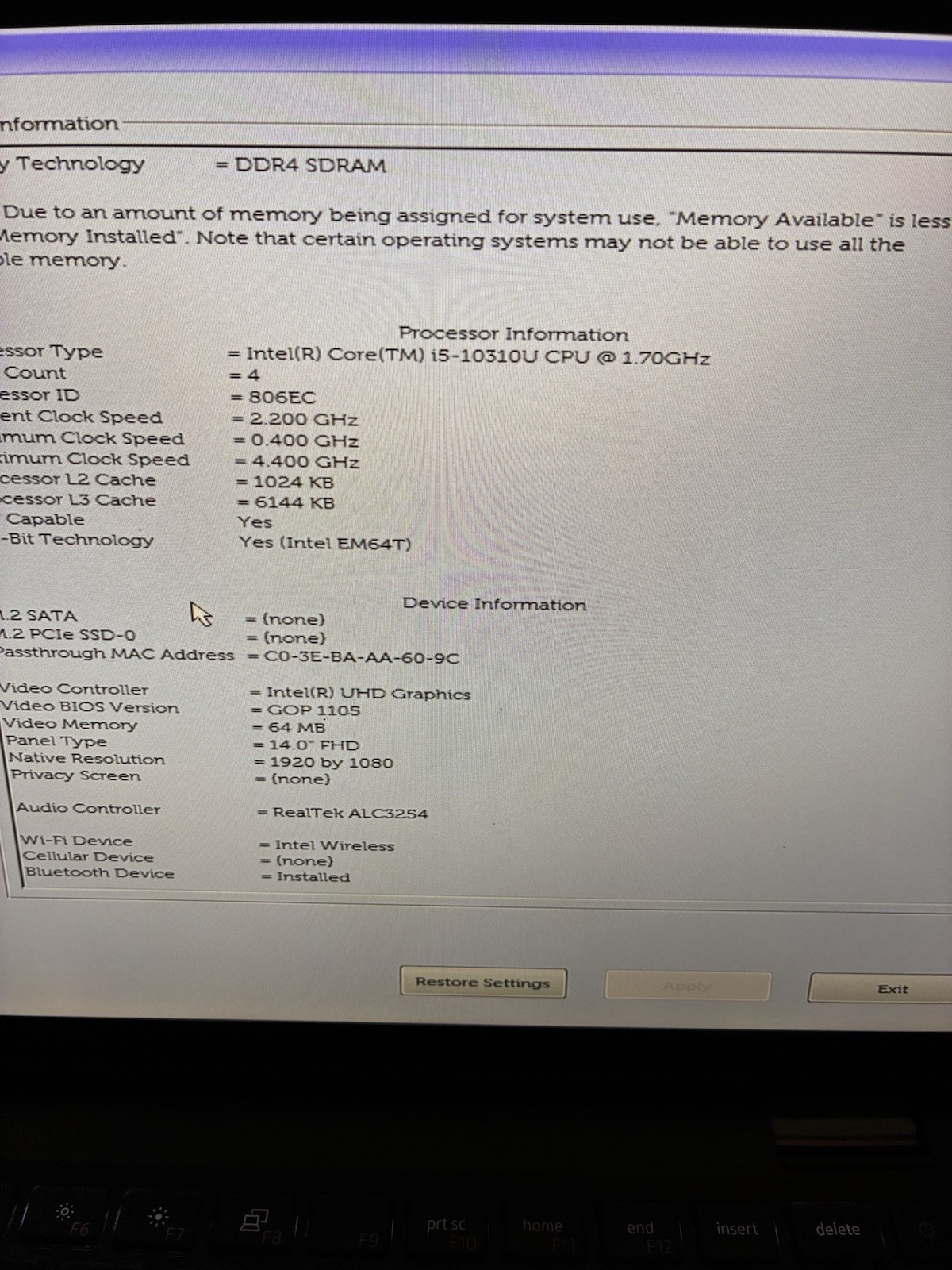 Dell Latitude 7410 2 in 1 Touchscreen i5-10310U 16GB RAM No SSD No Battery No Ad