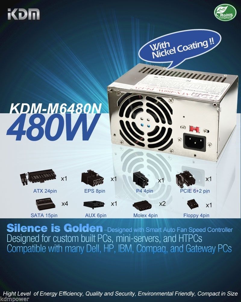 480W Gateway DX4860-UR28 DX4860-UR14P PS-6301-08A3 Power Supply REPLACE 50N.11