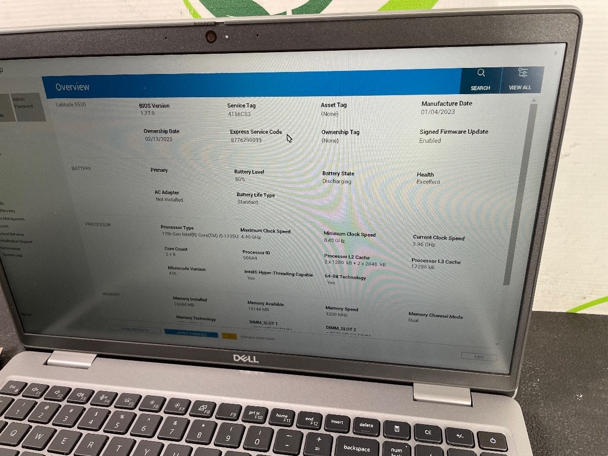 Dell Latitude 5530 15.6″ i5-1235U 2.50GHz 16GB 256GB NVMe SSD Windows 11 Pro