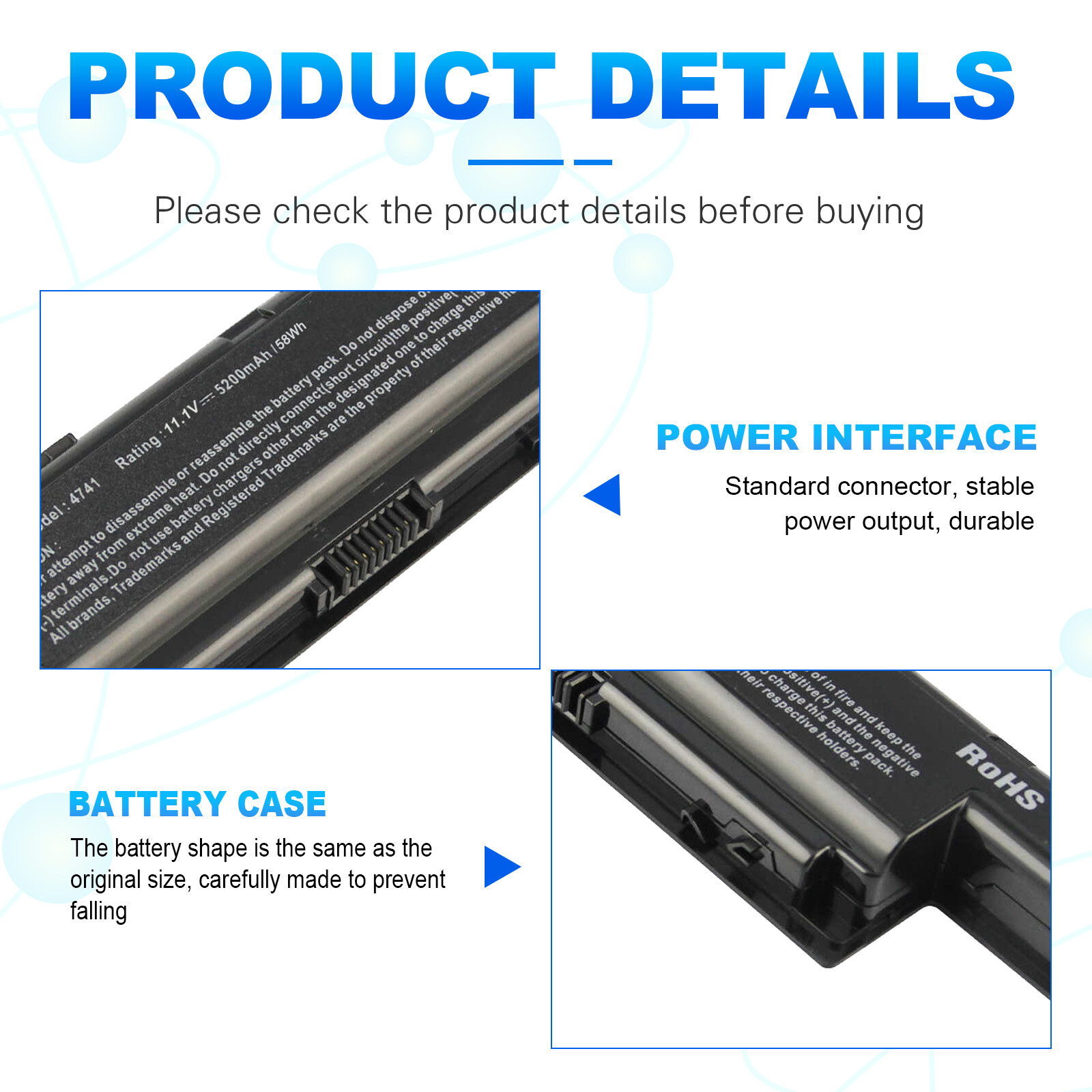 Battery/Charger for Acer Aspire 4551 4741 5250 5741 5742 5749 7551 7750 AS10D31