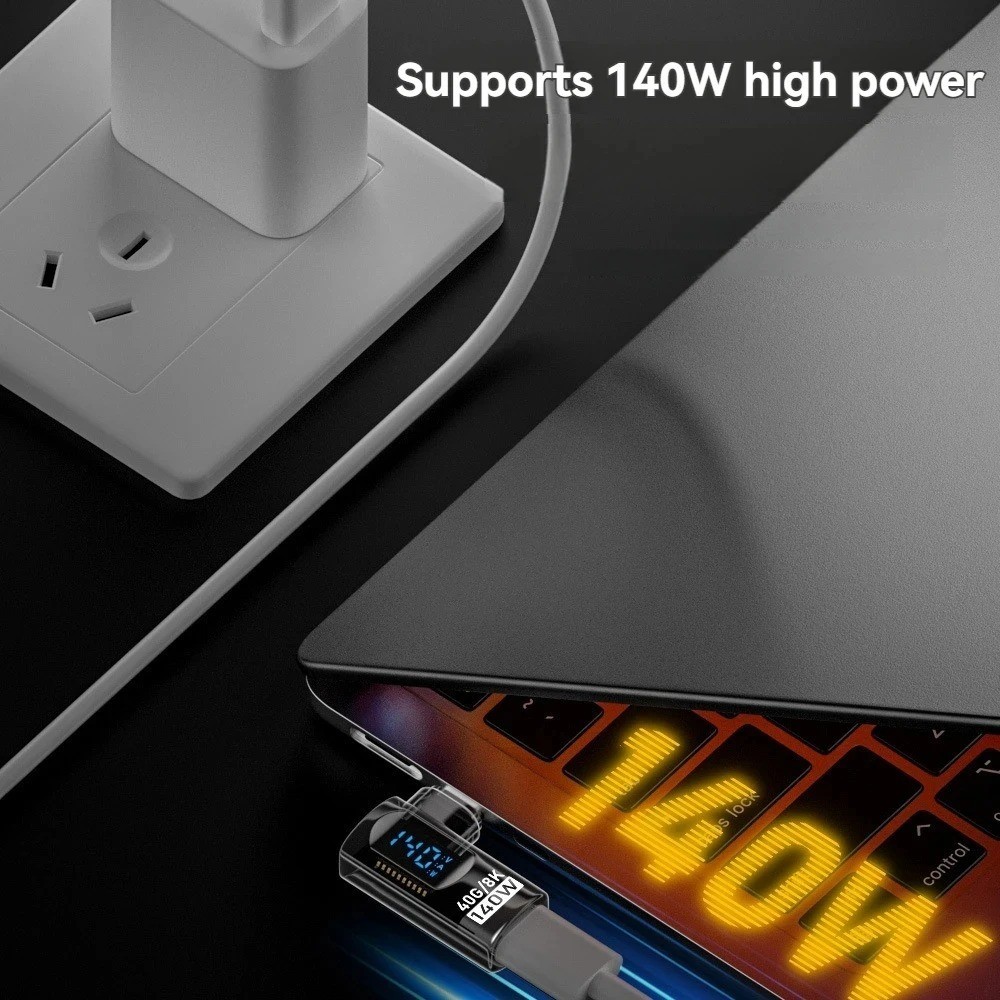 90 Degree USB C Adapter Right Angle U Shape 40Gbps PD 140W 8K Video Converter