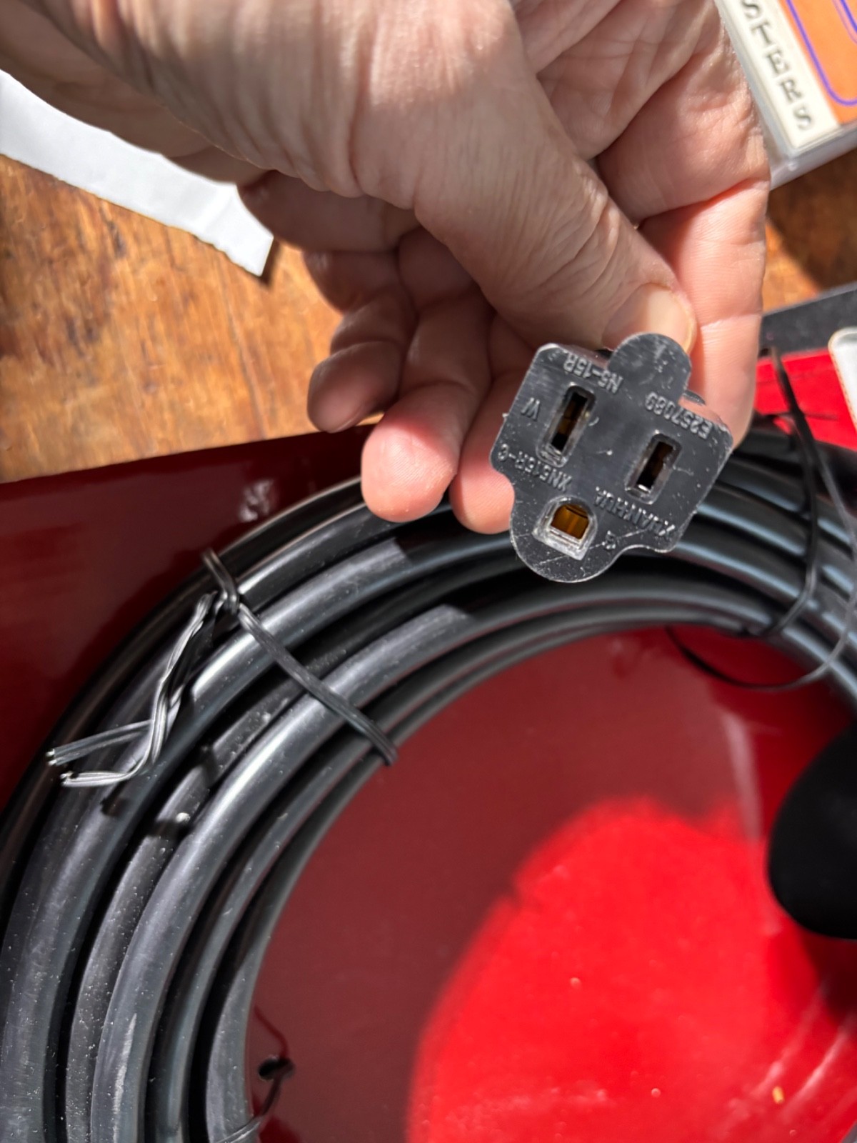 Livewire Essential 14 AWG AC Extension Cable. It is 50 ft. long.