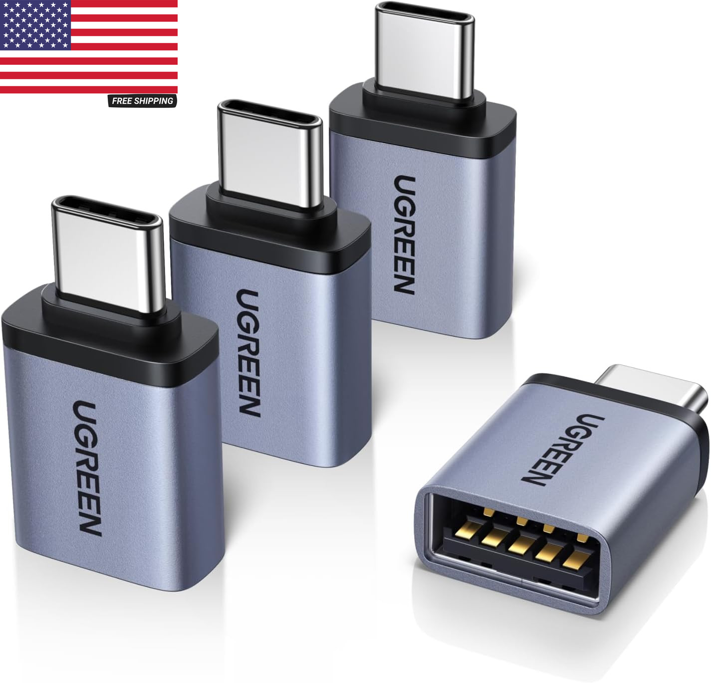USB C to USB Adapter 4 Pack, 10Gbps USBC Male to USB 3.2 Female Adapter, Type C