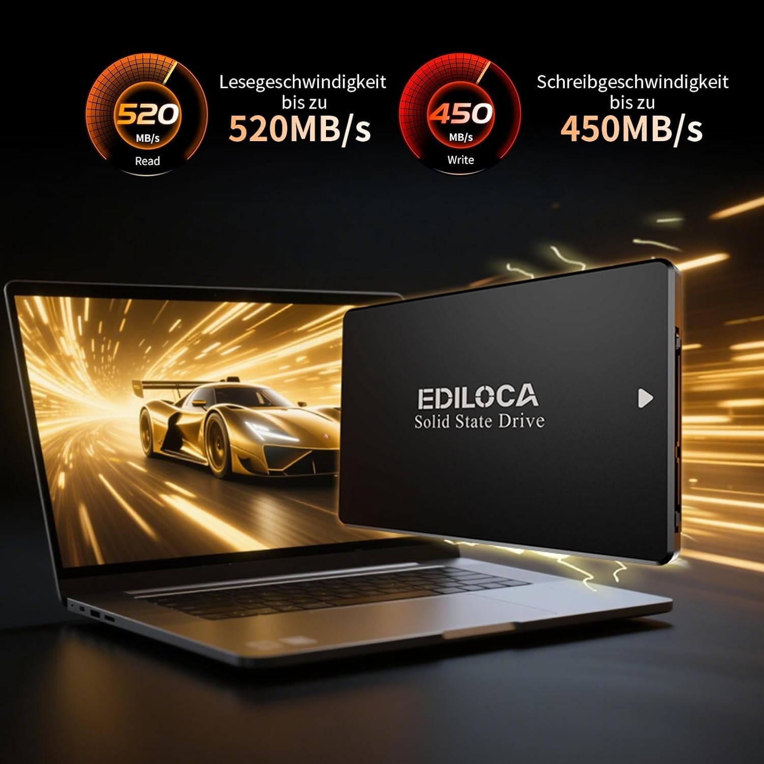 250GB SATA III SSD – High-Speed 520MB/s Read, Shock-Proof & Durable Design