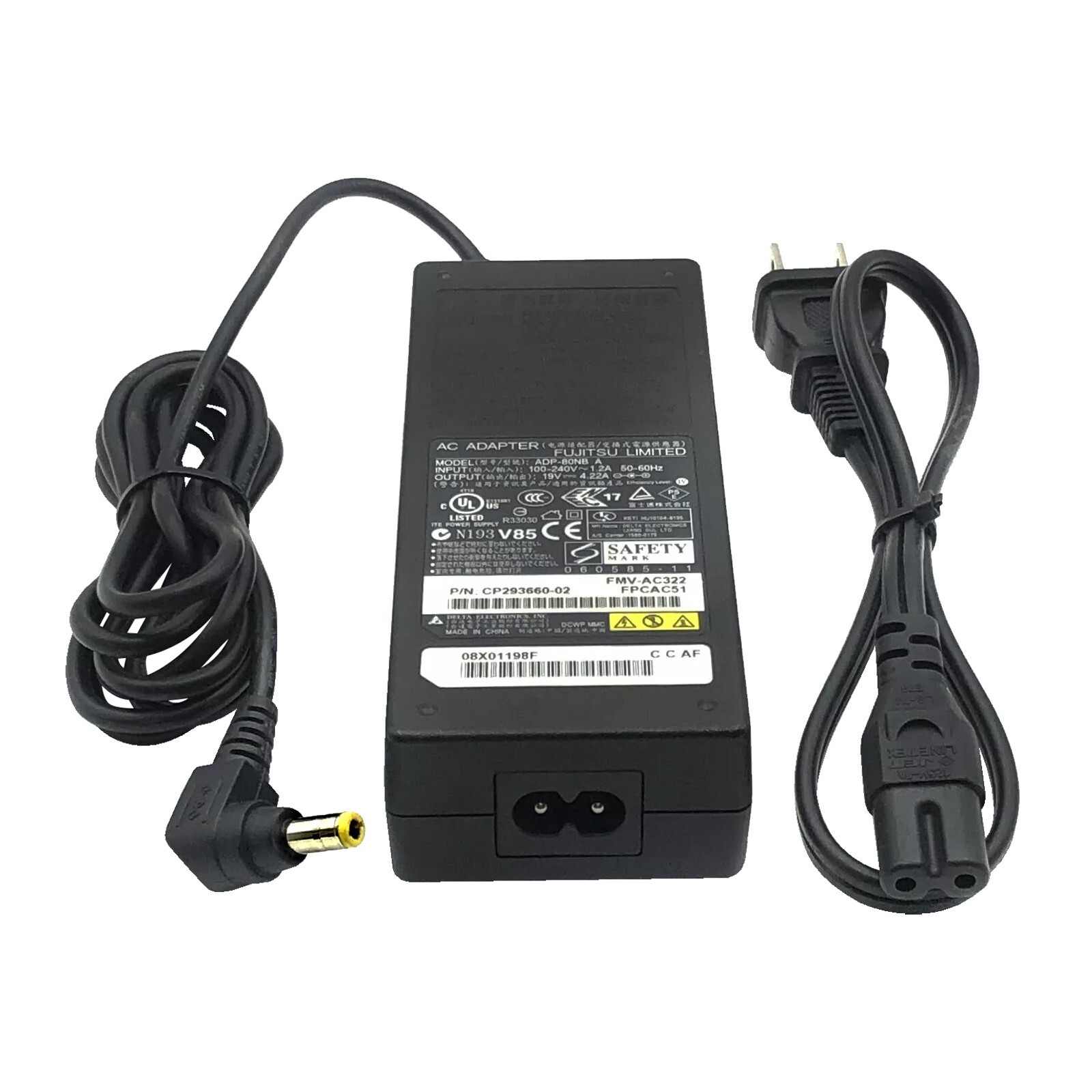 Genuine Fujitsu AC Adapter 80W for Lifebook S – Series Laptop w/Power Cord