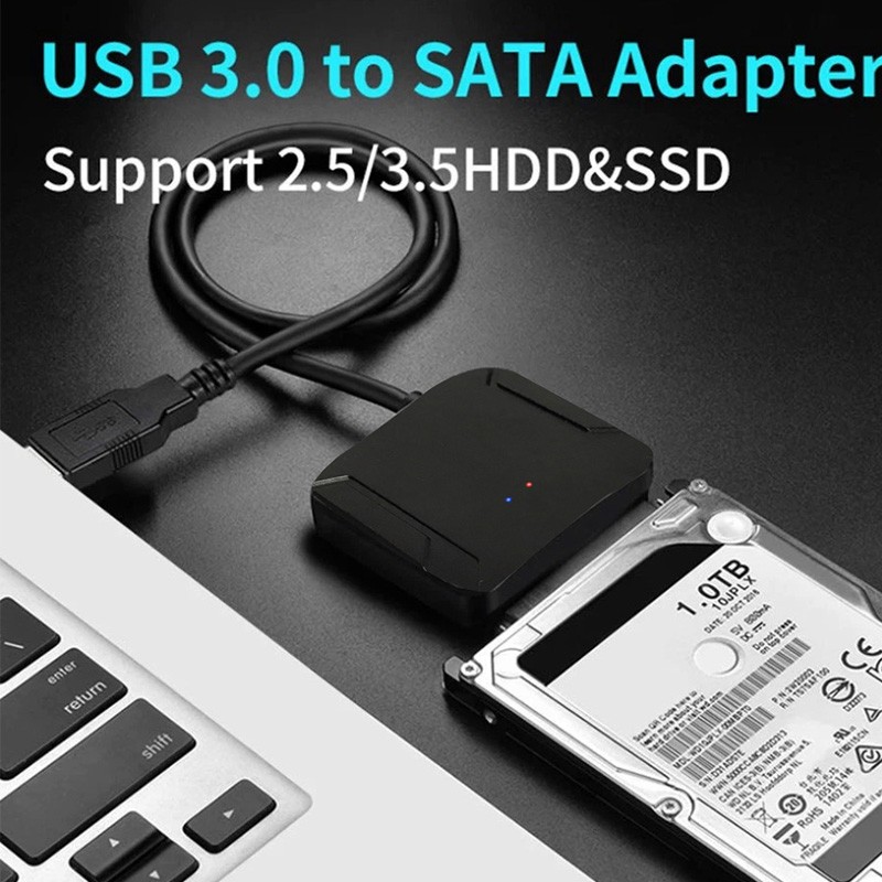 USB 3.0 to SATA External Hard Drive Reader 2.5″ 3.5″ HDD SSD Power adapter