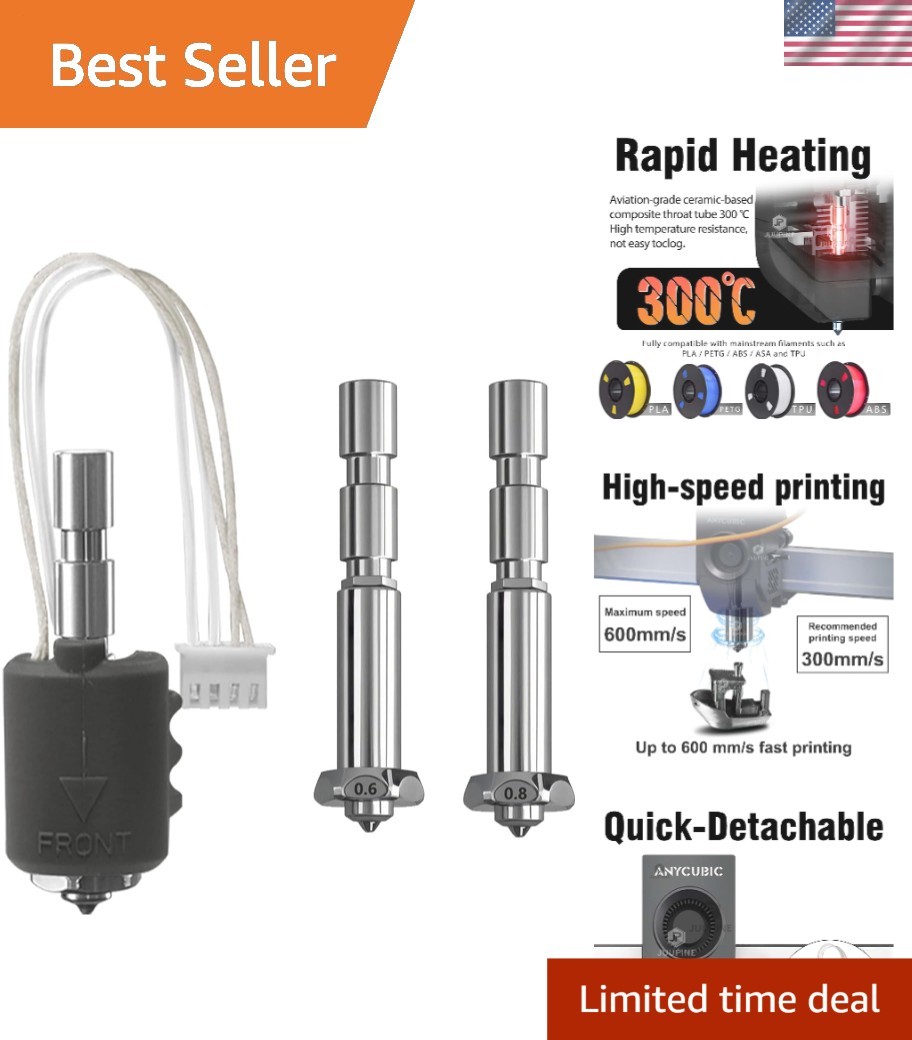3D Printer Hotend Kit for Kobra 3 Max High Flow Nozzle for Anycubic 3D Printer