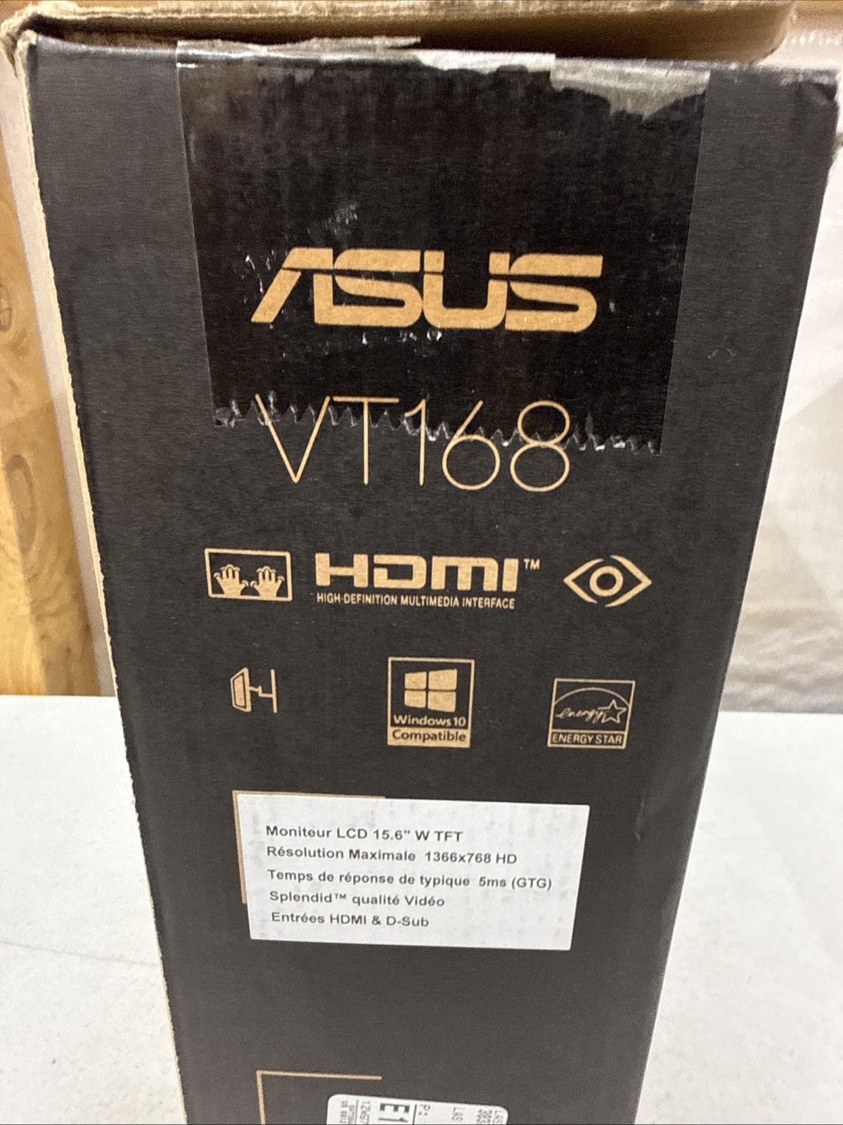 ASUS VT168HR 15.6″ touchscreen WXGA @ 60 Hz TN 220 cd/m2 400:1 5 ms HDMI Monitor