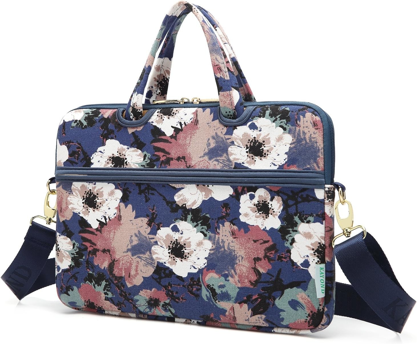 Water Resistant Laptop Messenger Bag Case Sleeve for 14″ Watercolor Orchid Desig