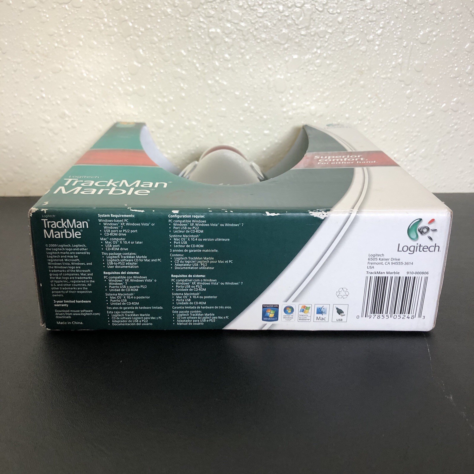 Logitech Trackman Marble Trackball Mouse 910-000806 New Sealed 2009