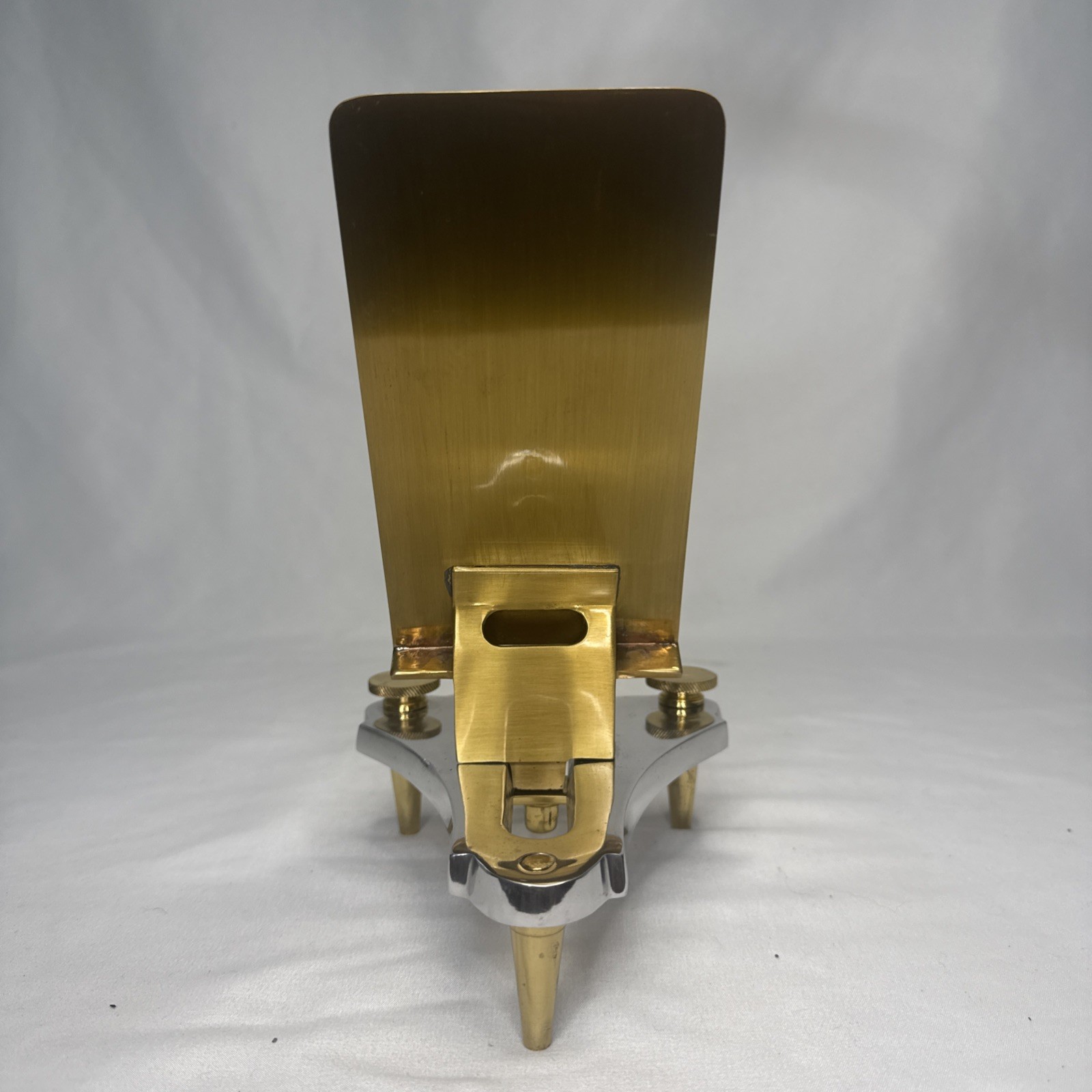 Pendulux Geneva Luxury Tablet Phone Stand Heavy Polished Brass & Aluminum