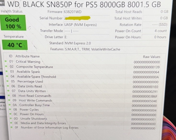 M67 WD_BLACK 8TB SN850P NVMe M.2 2280 SSD with NO heatsink (WDBBYV0080BNC) READ!