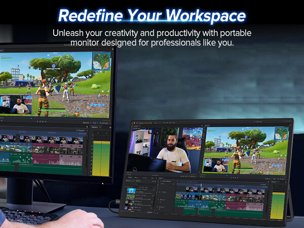 2K 144Hz Tragbarer Monitor, UPERFECT 17.3″ Portable Display 2560*1440 QHD DHR US