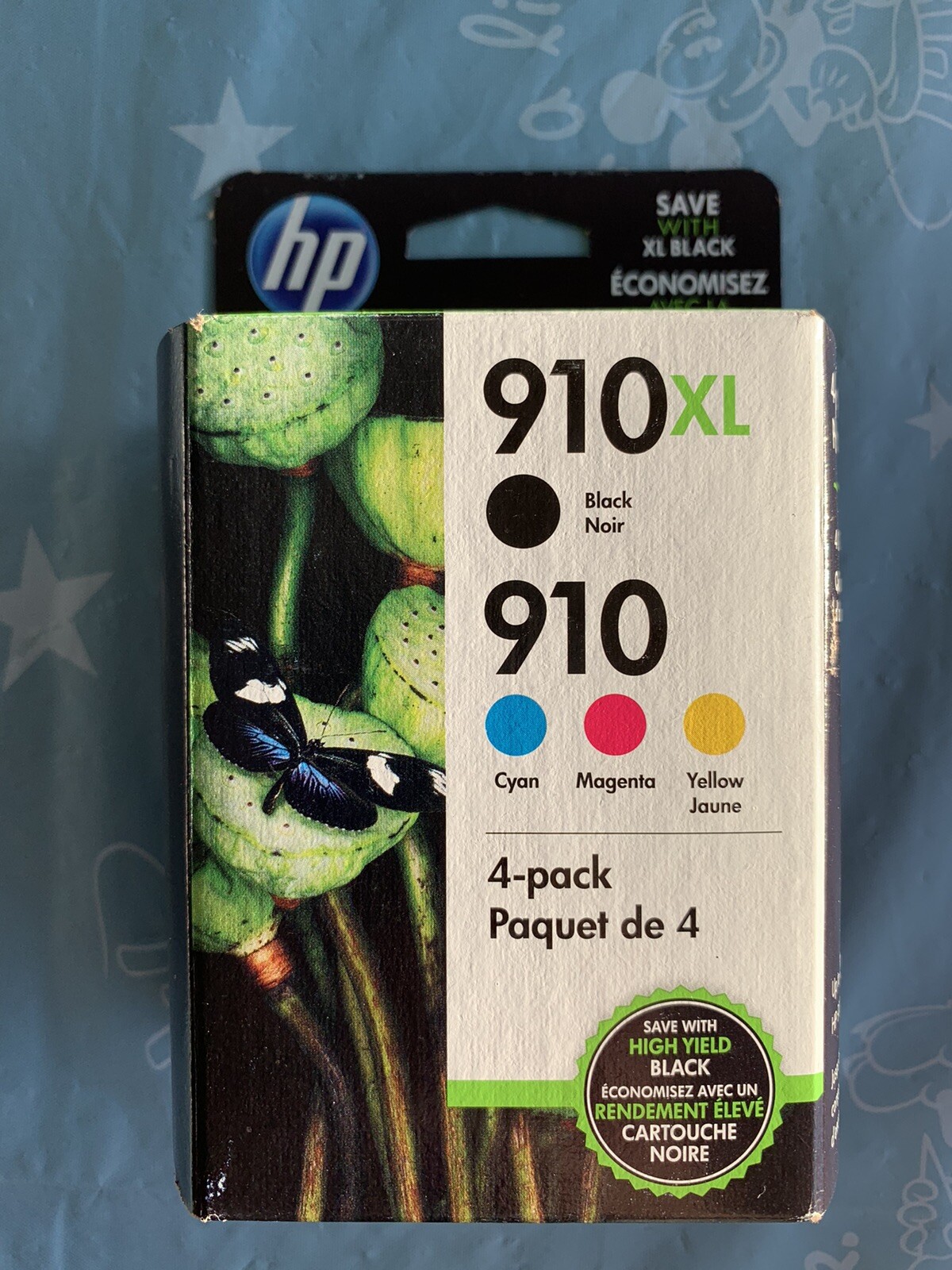 New 4-Pack HP 910xl 910 Black/Cyan/Magenta/Yellow Ink Cartridges Exp 09/2022