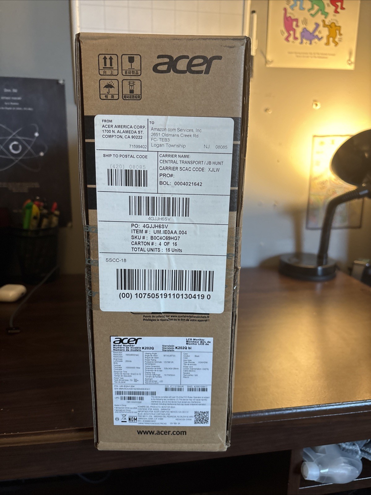 Acer K202Q Essential 19.5″ Monitor LCD 75Hz 1600×900 6ms 100×100 New