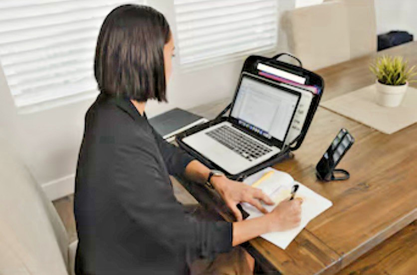 Worky Office 12-in-1 Everywhere Portable Briefcase Workstation Laptop Bag, Black