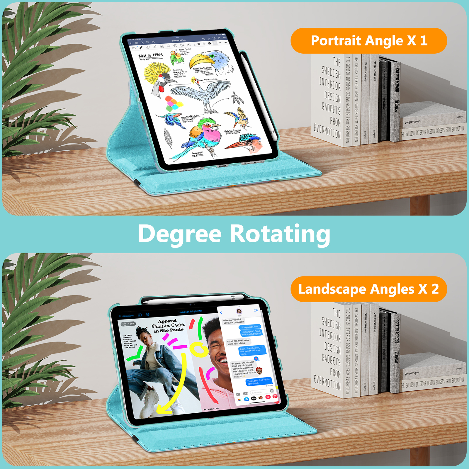 Rotating Case for iPad 10th Generation (2022) 360 Degree Swiveling Stand Cover
