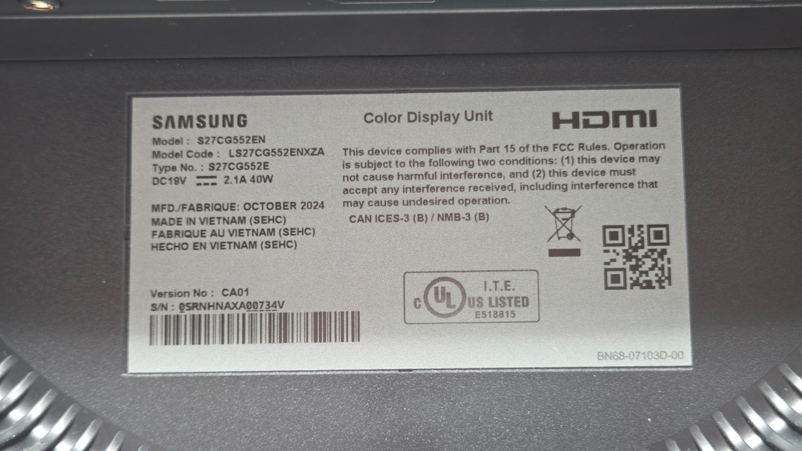 Samsung 27″ Odyssey G55C QHD 165Hz 1ms Curved Gaming Monitor