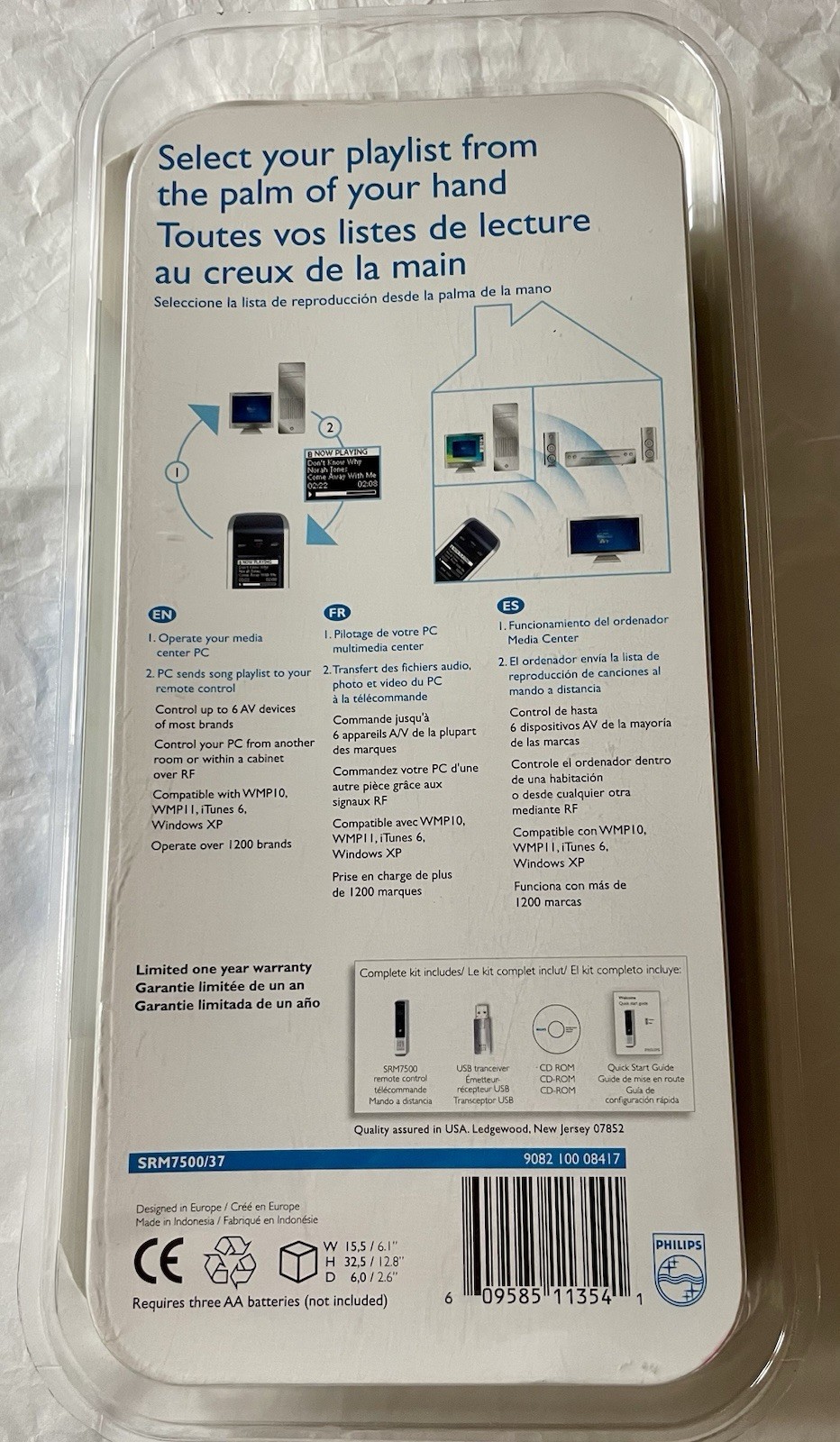 PHILIPS Multimedia SRM7500/37 Remote Instantly Browse Media Factory Sealed New