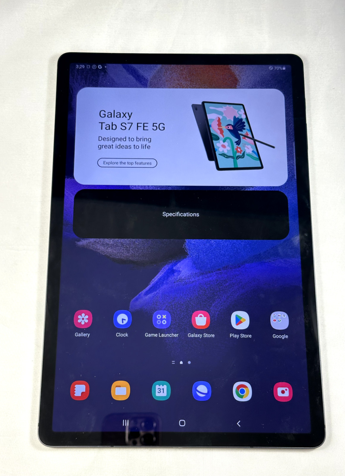 U.S. Cellular Samsung Galaxy Tab S7 FE 5G, 128GB, 10.9″ – Gray *READ DESCRIPTION