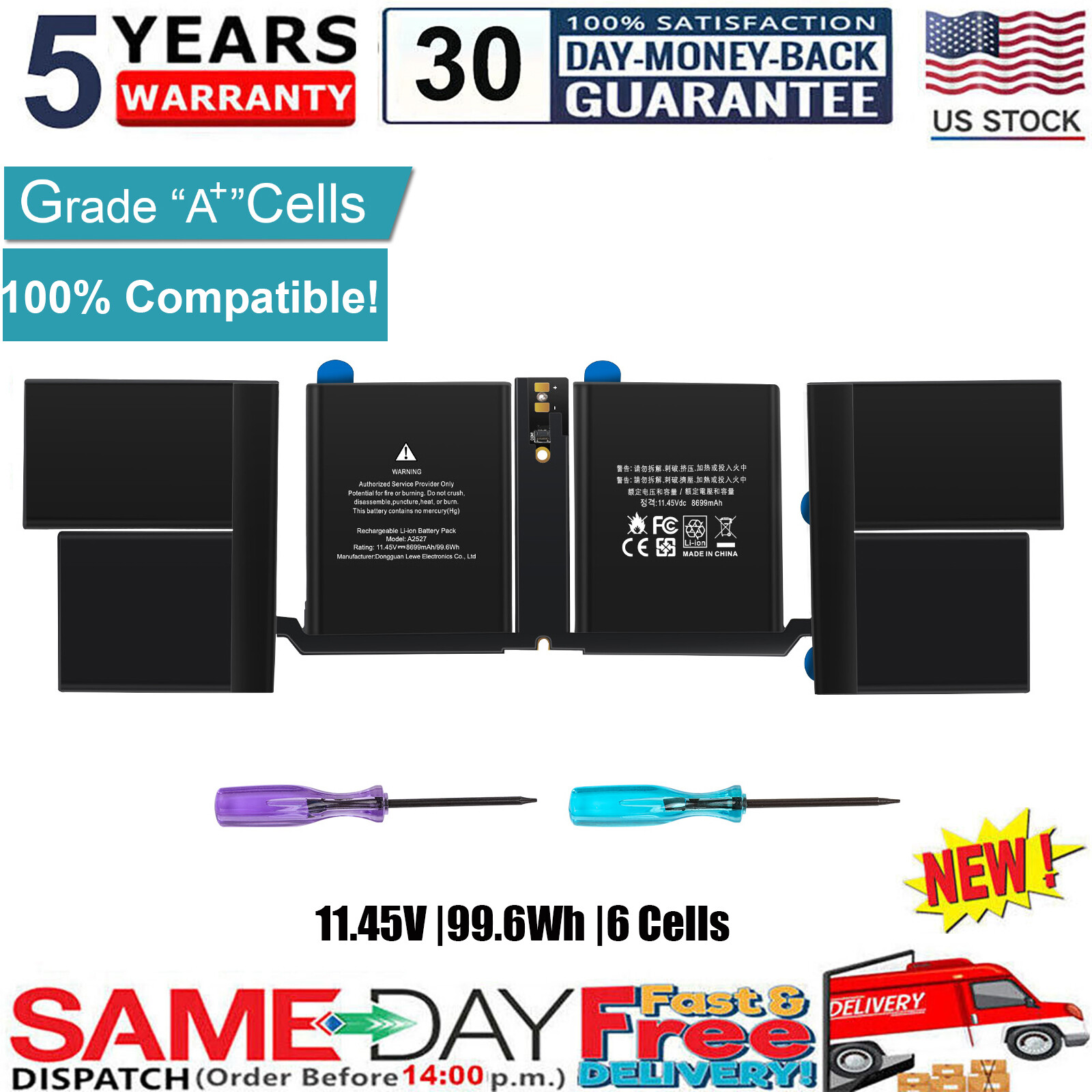 ✅New A2527 Laptop Battery for Apple Macbook Pro 16” A2485 Late 2021 EMC 3651