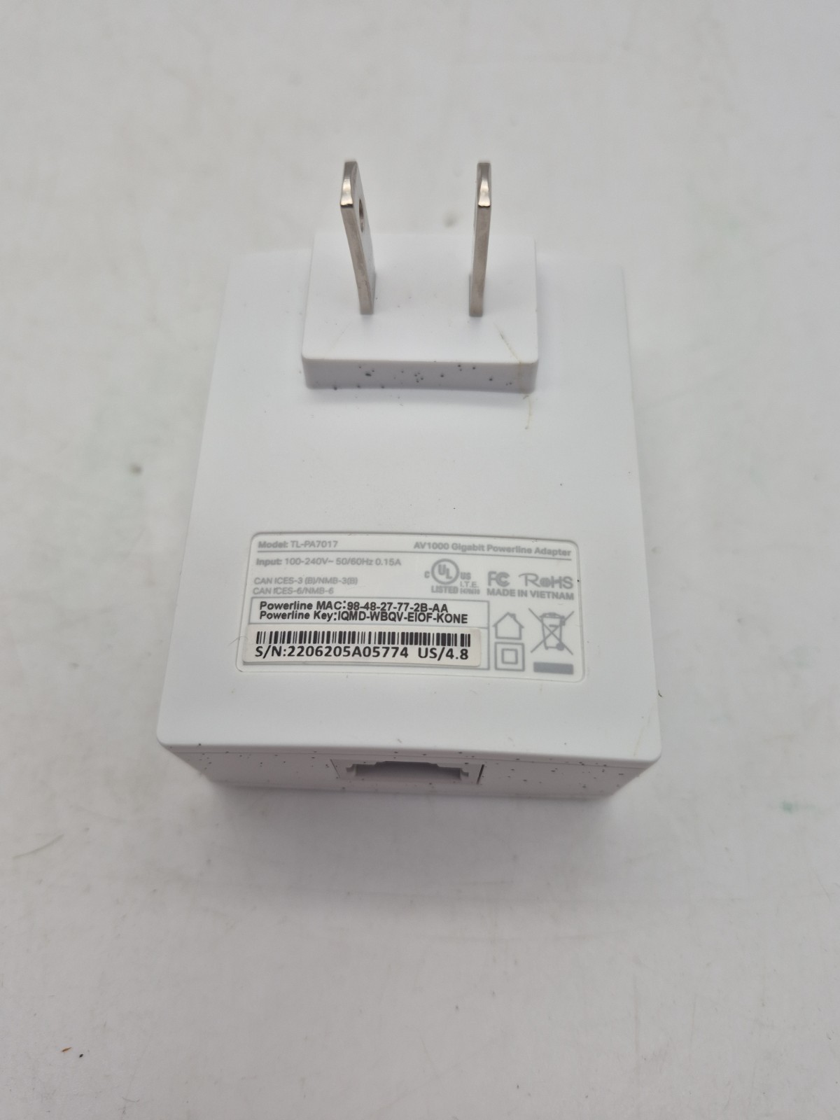 TP-Link TL-PA7017 AV1000 Gigabit Powerline Ethernet Adapter Single Unit