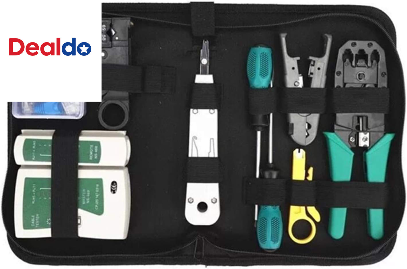 Network Tool Kit for Cat5 Cat5E Cat6, 11 in 1 Portable Ethernet Cable Crimper Ki