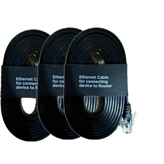 CAT 6a Flat Ethernet 5 Feet Network Cable with Speeds up to 10Gbps (3 Pack)