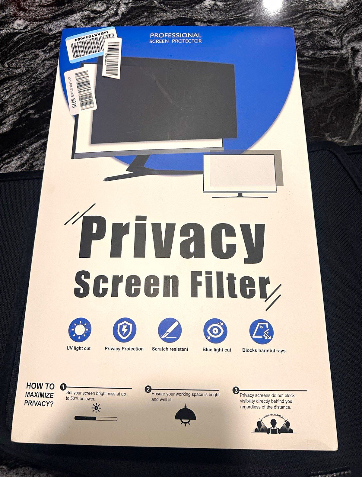 Universal Privacy Screen Protector w/ Blue Light Filter, UV, Scratch Resistant