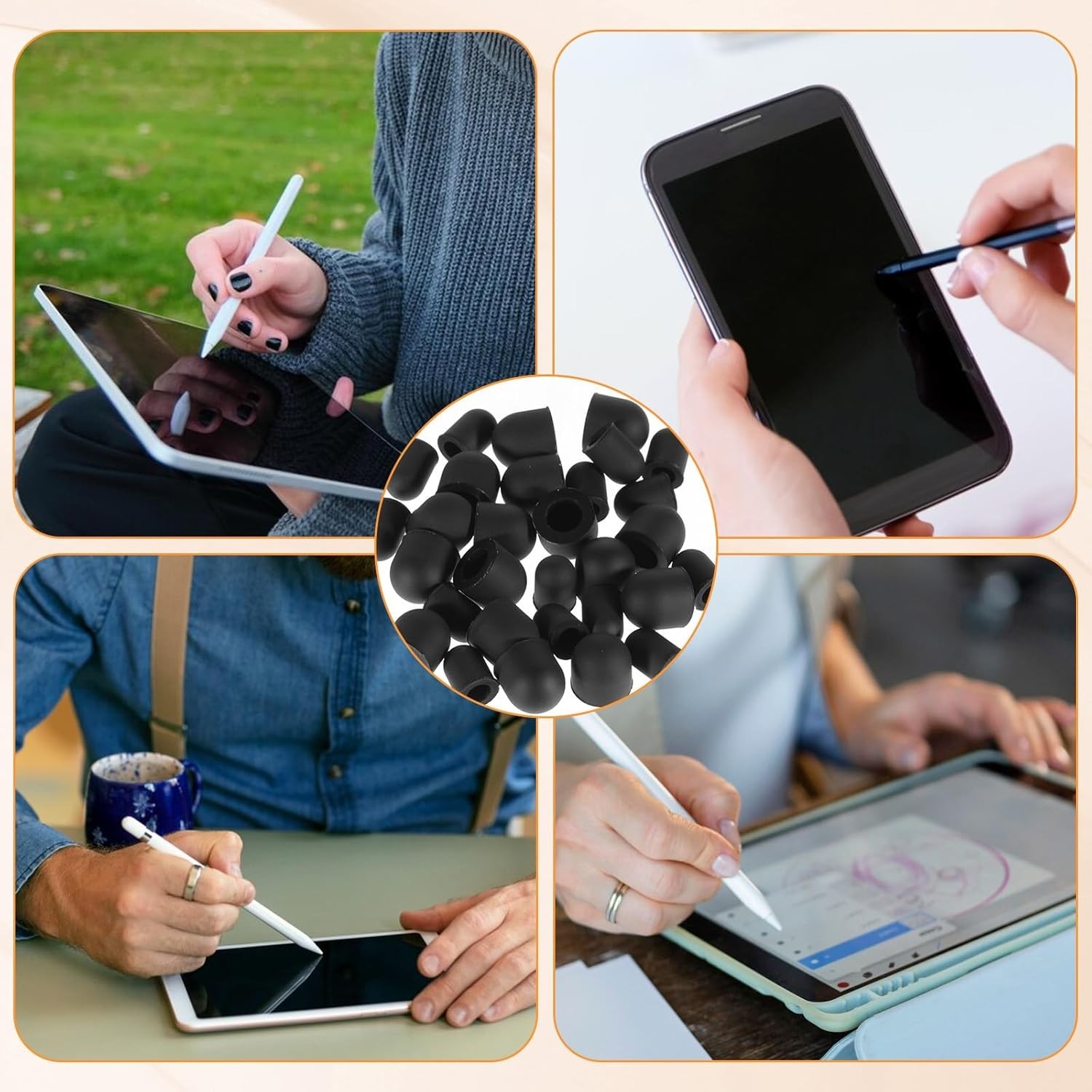 30 Pcs Rubber Stylus Tips – 0.2” & 0.28” Replacement for Touch Screen Accuracy