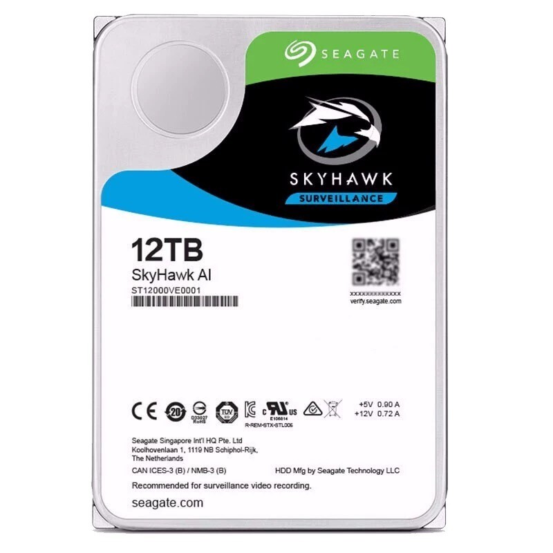 Seagate SkyHawk AI ST12000VE001 12TB 3.5″ 7200 RPM SATA 256BM 6Gb Hard Drive HDD