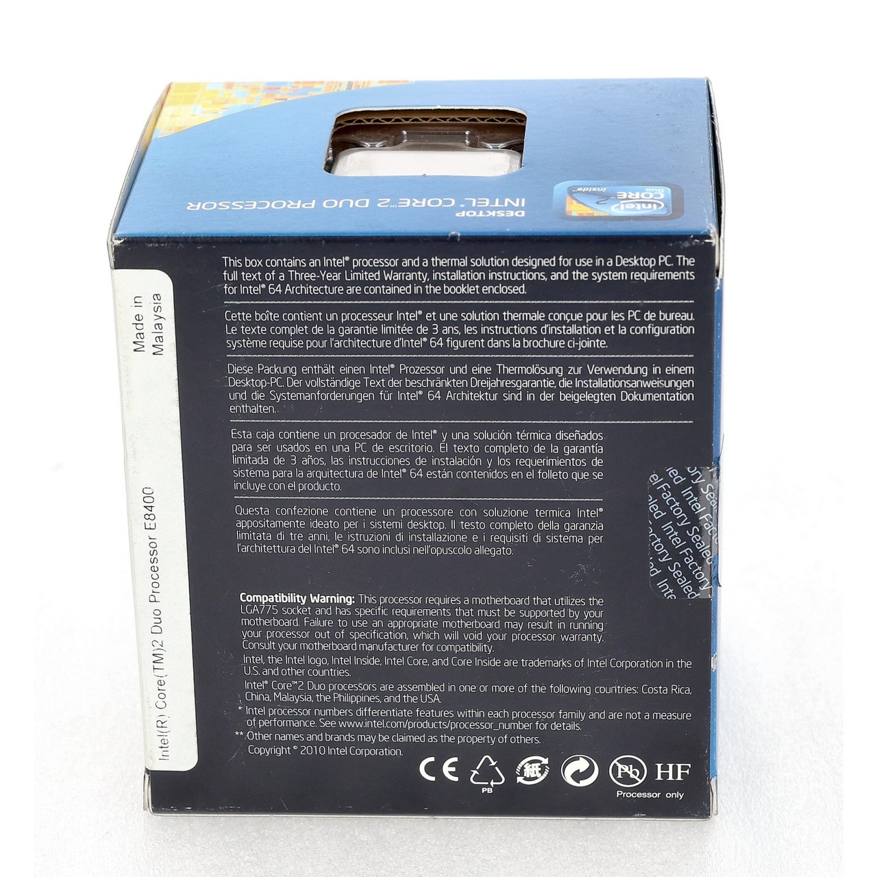 Intel E8400 CORE 2 DUO 3.0GHz 65W Dual Core Desktop CPU Processor