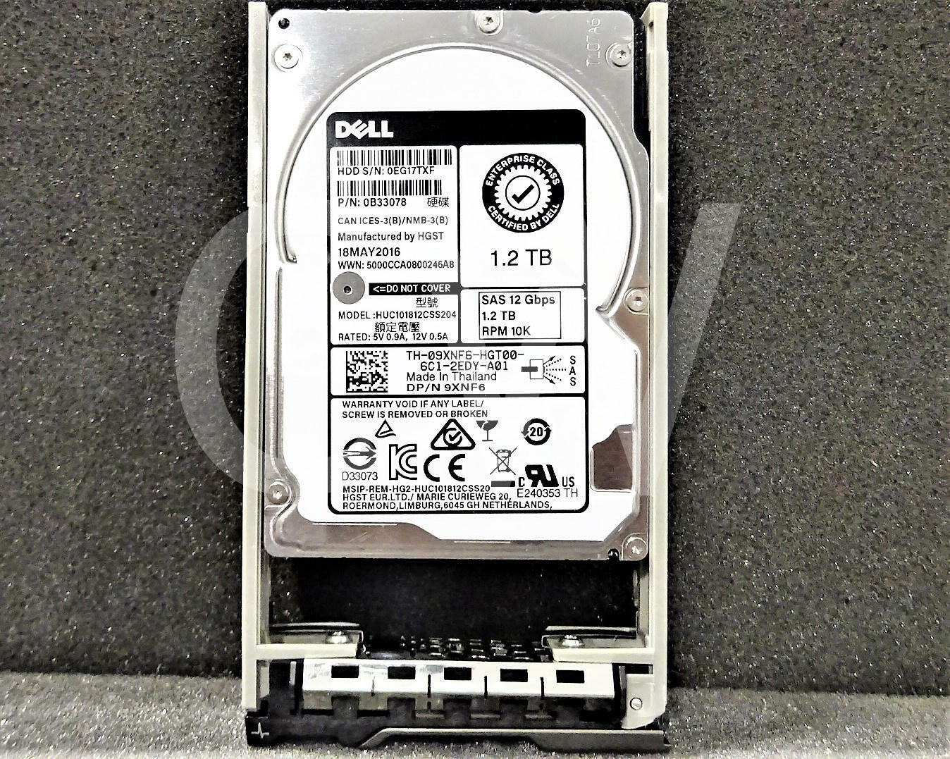 0B33078 Dell ENT HUC101812CSS204 1.2TB 10KRPM 12Gbps 2.5″SAS SERVERHDD HardDrive
