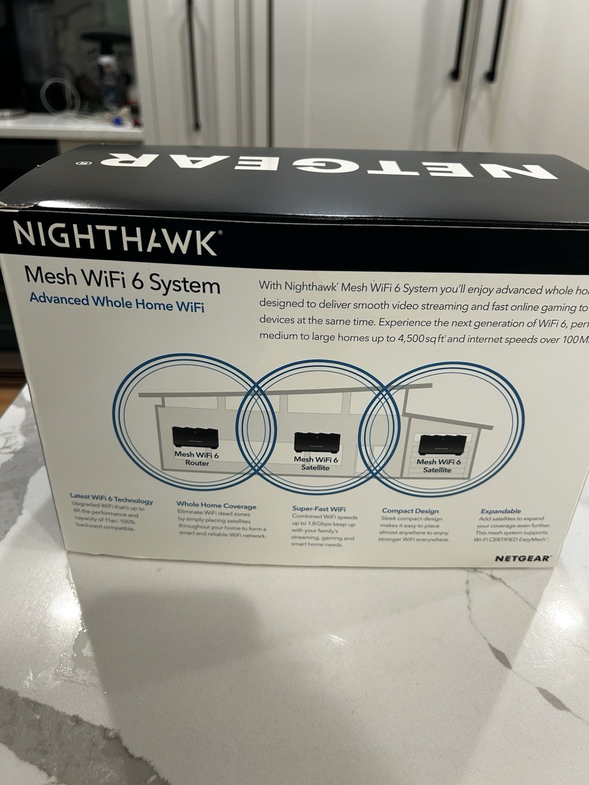 NETGEAR Nighthawk AX1800 Mesh WiFi 6 System with Router + 2 Satellite Extender