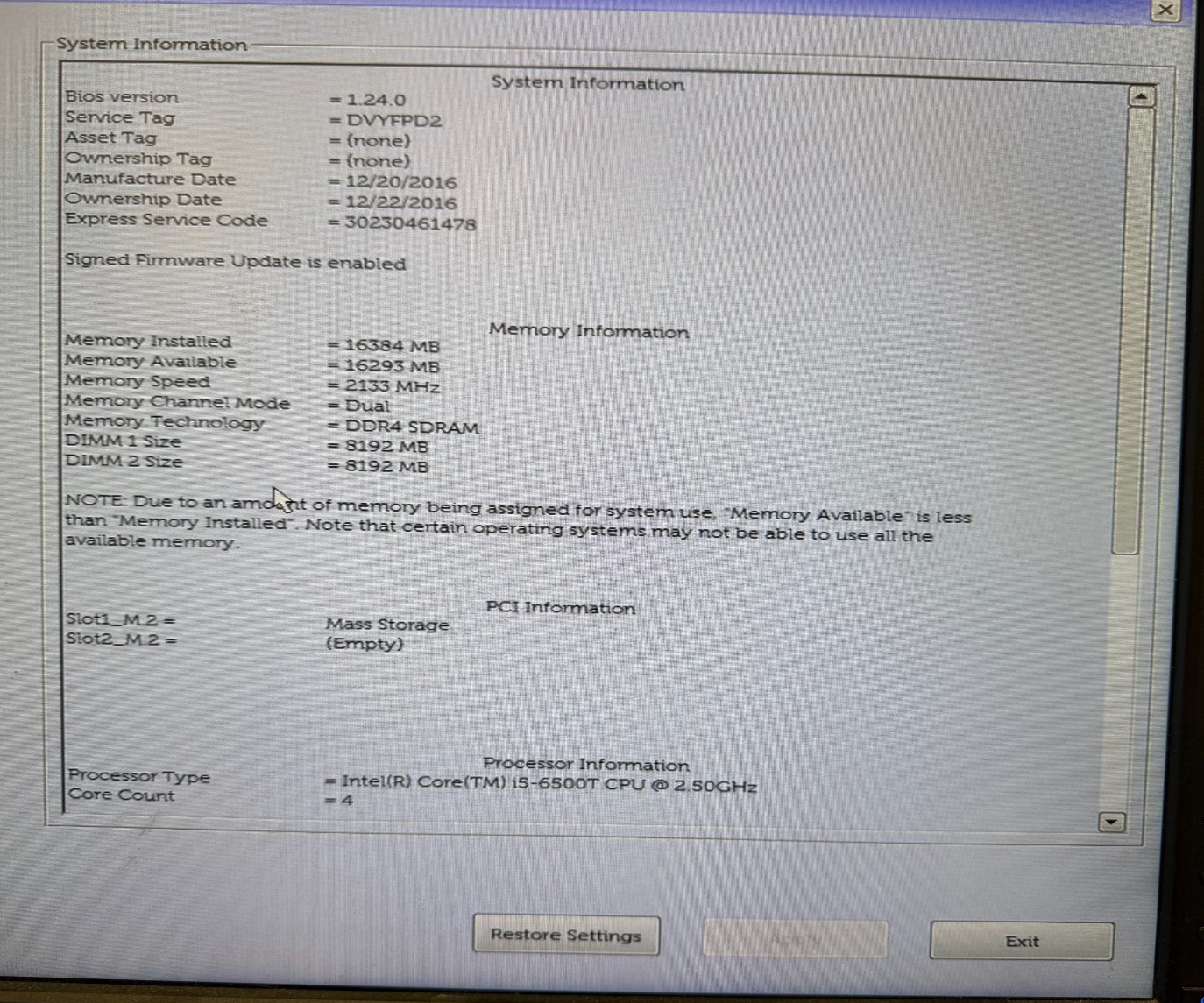 Dell OptiPlex 7040 i5-6500T 16GB RAM 256GB SSD Win 11 MFF ( NO AC ADAPTER)