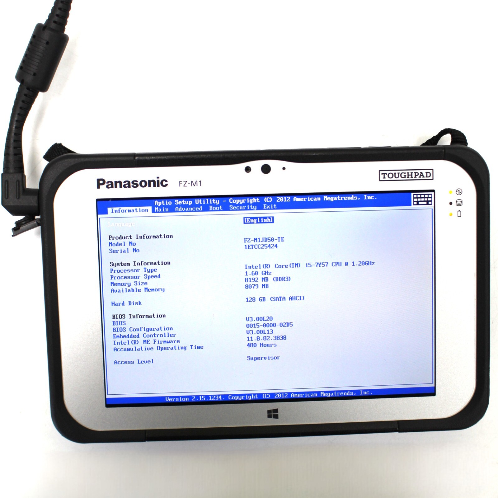 Panasonic Toughpad FZ-M1 MK3 7″ WXGA, M5-7Y57, 8GB RAM 256GB SSD, Wi-Fi, 4G LTE