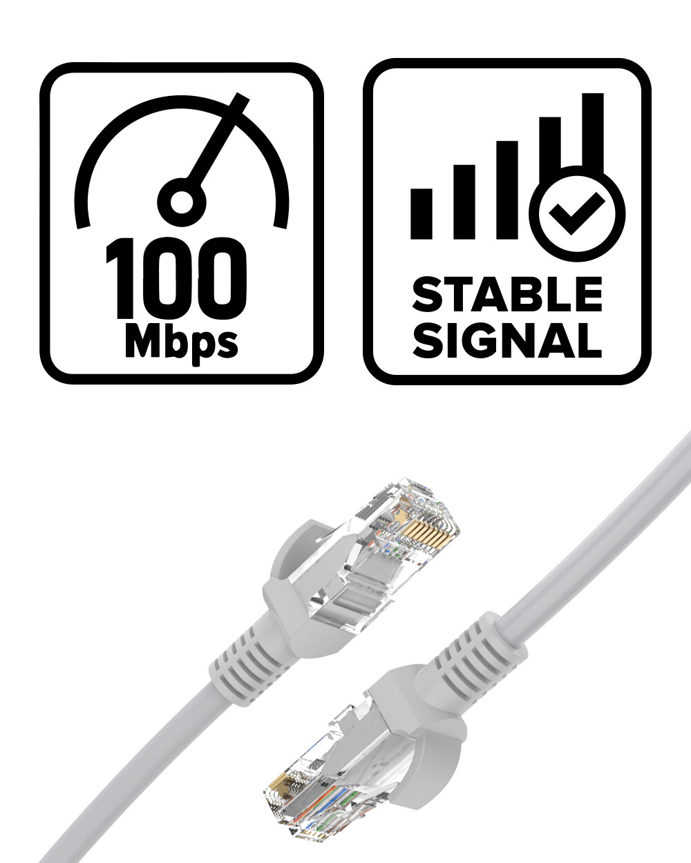ANNKE 60ft 100ft CAT5E LAN RJ45 Ethernet Cable for POE Security IP Camera System