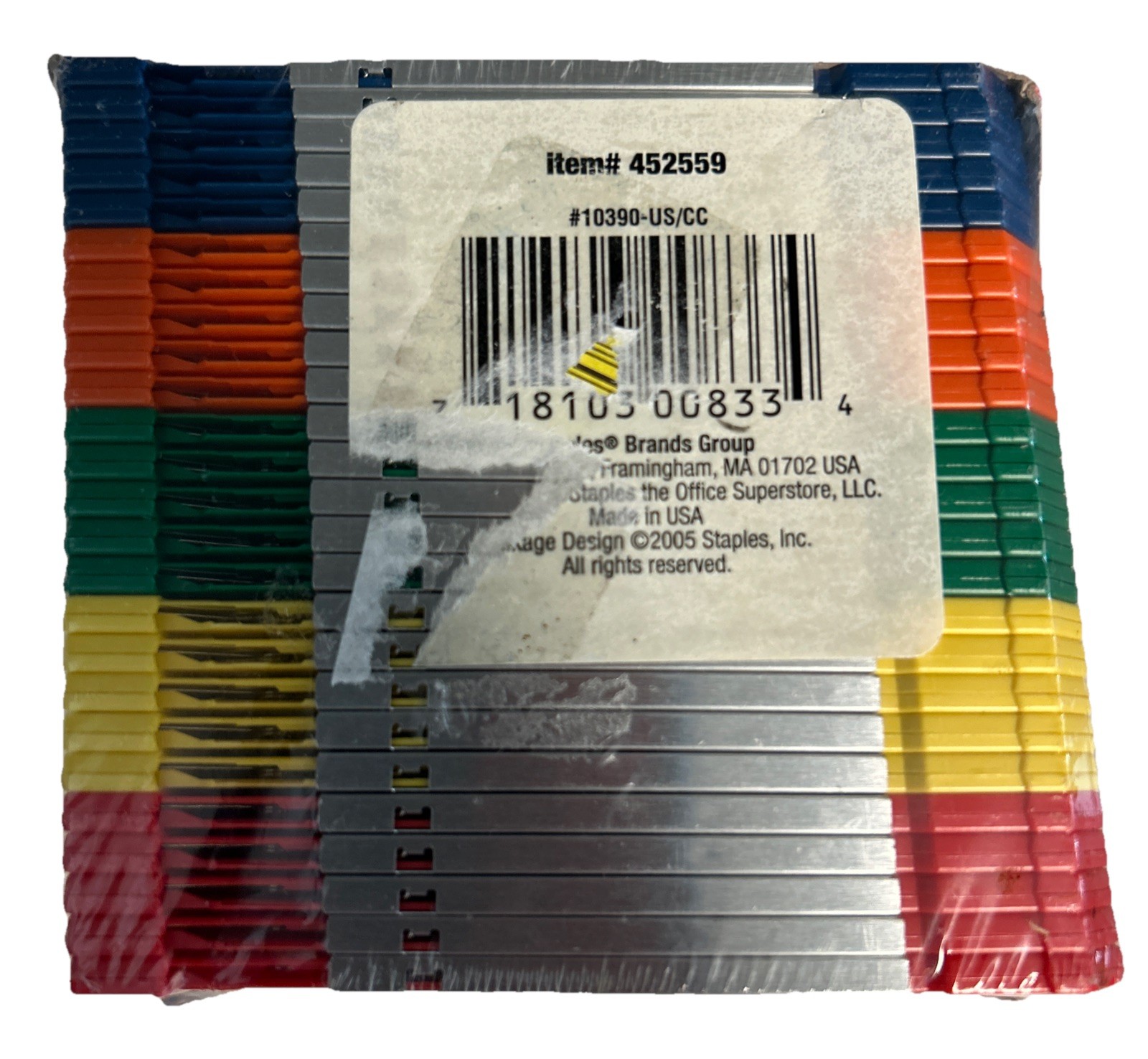Staples 25 Pack 3.5″ Floppy Diskettes 1.44MB IBM Formatted Colors Sealed NEW