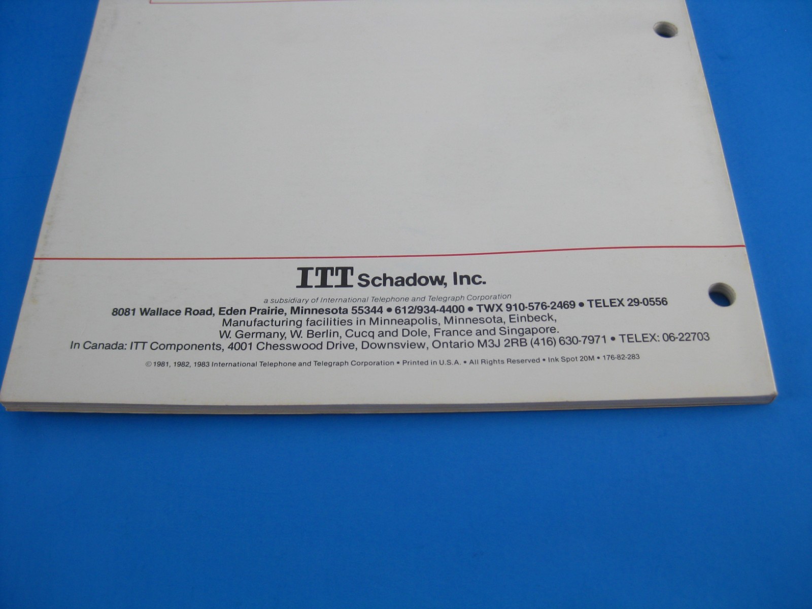 ITT Schadow Full Line Switch Catalog Vintage 1983 Brochure Product Guide