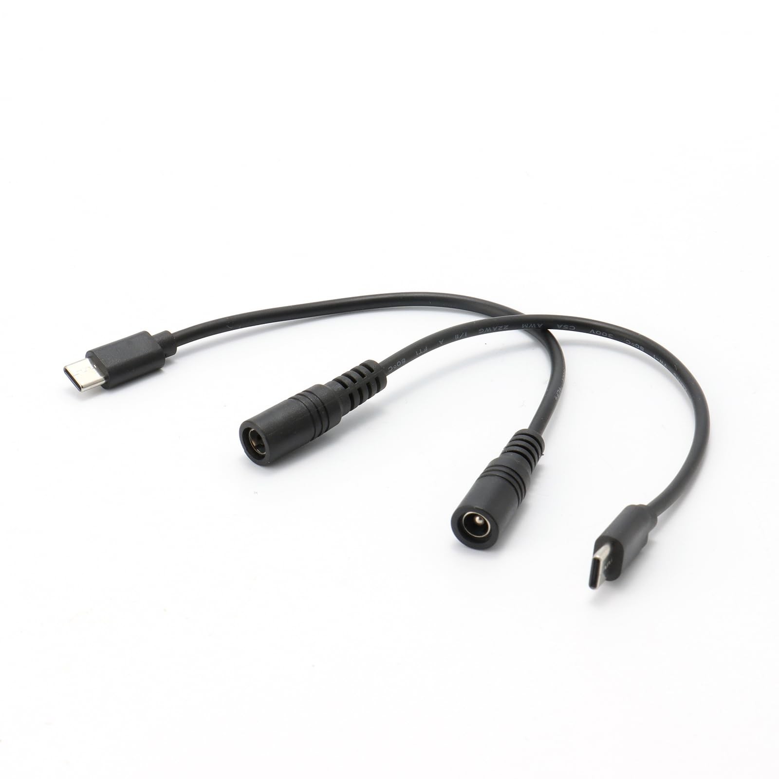 DIANN 2PCS DC 5.5×2.5mm Female to USB-C Power Cord Adapter Cable FROM USA