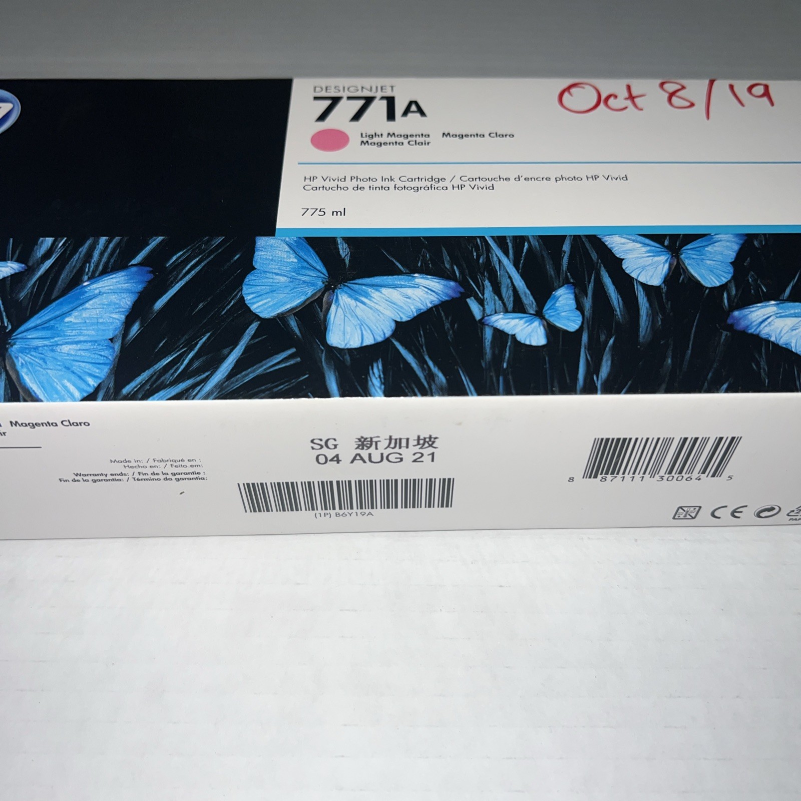 Genuine HP 771A Light Magenta Ink 775ml B6Y19A Z6200 Z6600 Z6610 Z6800 SEALED