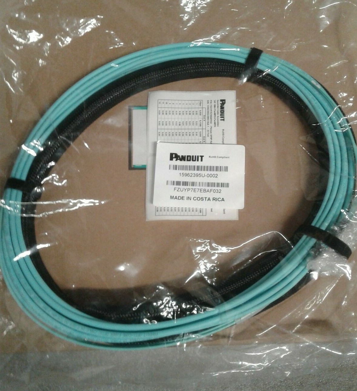 Panduit FZUYP7E7EBAF032 Fiber Optic Cable 32 ft. – Factory Sealed Bag