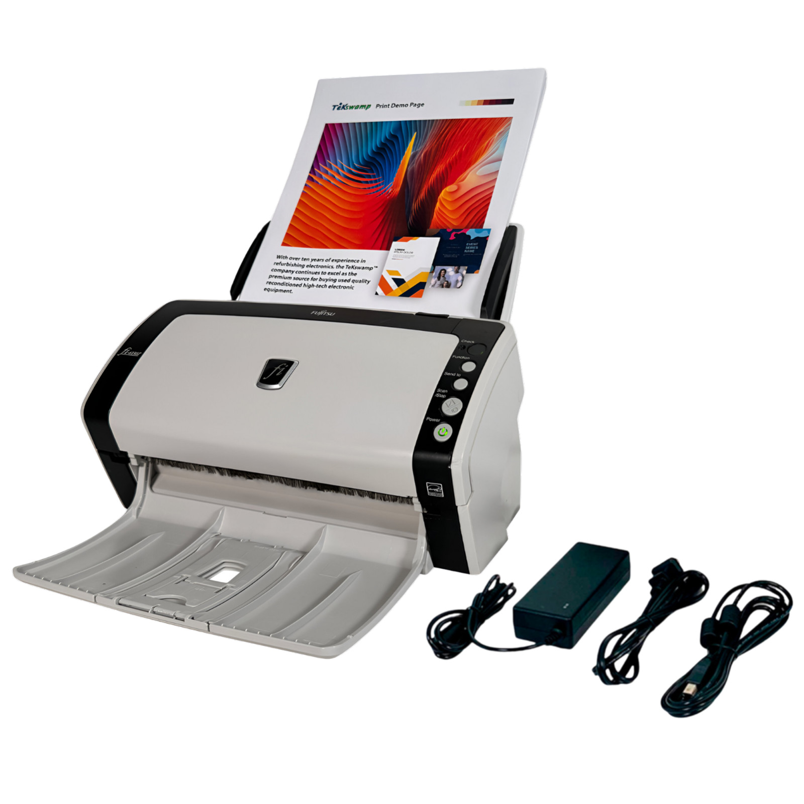 Fujitsu FI-6130Z Duplex Document Color Scanner w/Adapter & USB Cord FULLY TESTED