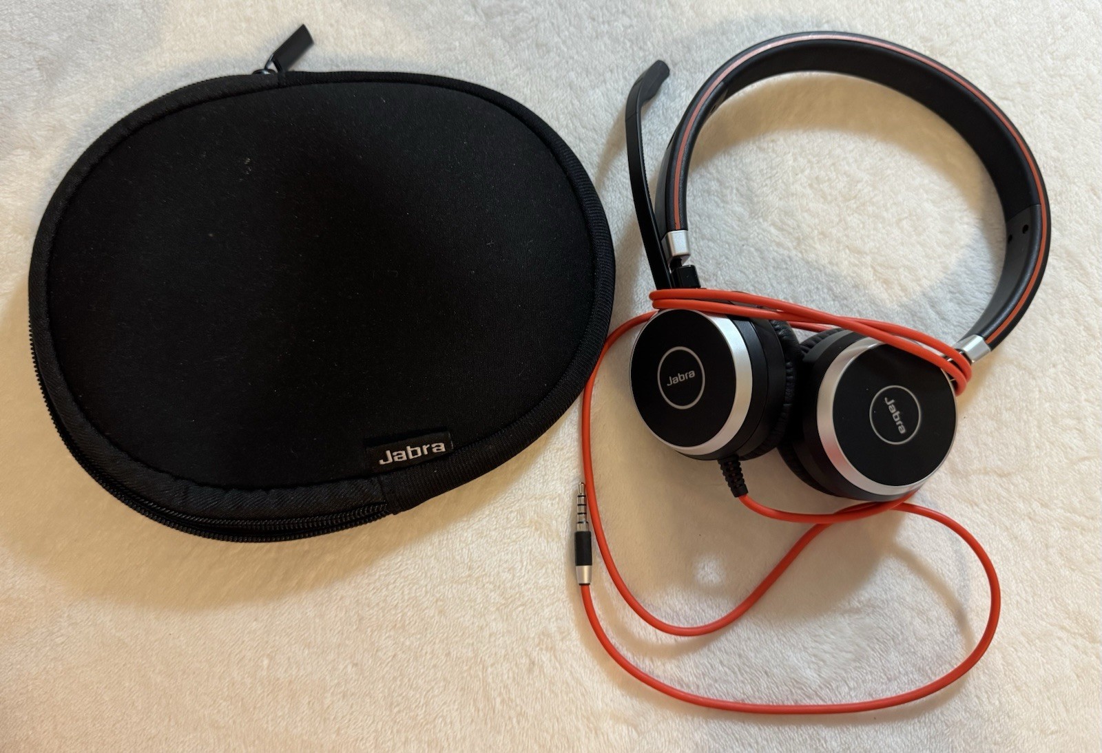 Jabra Evolve 40 Black and Red Wired Headset with Microphone